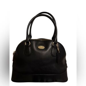 Coach Black Leather Dome Satchel with Gold Hardware*Excellent Condition *